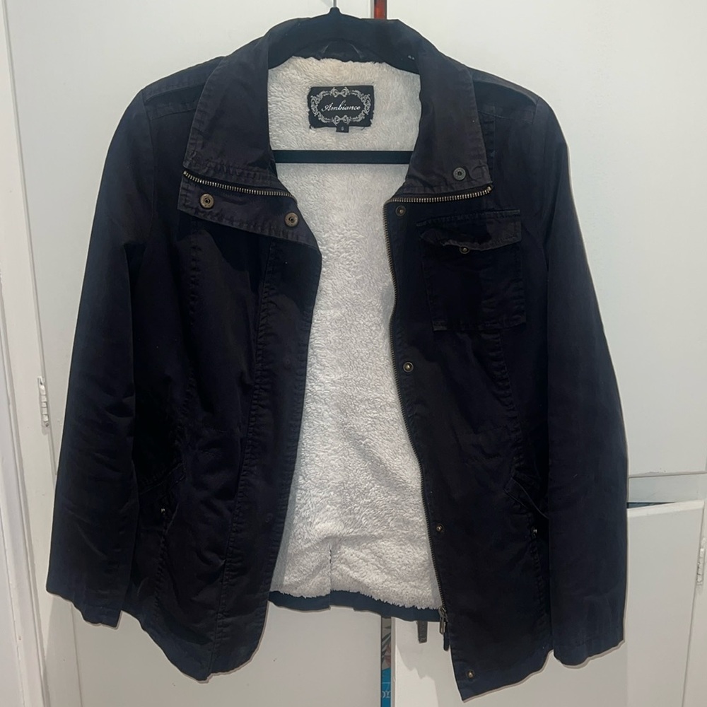 Sherpa-Lined Black Jacket
